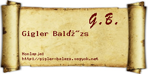 Gigler Balázs névjegykártya
